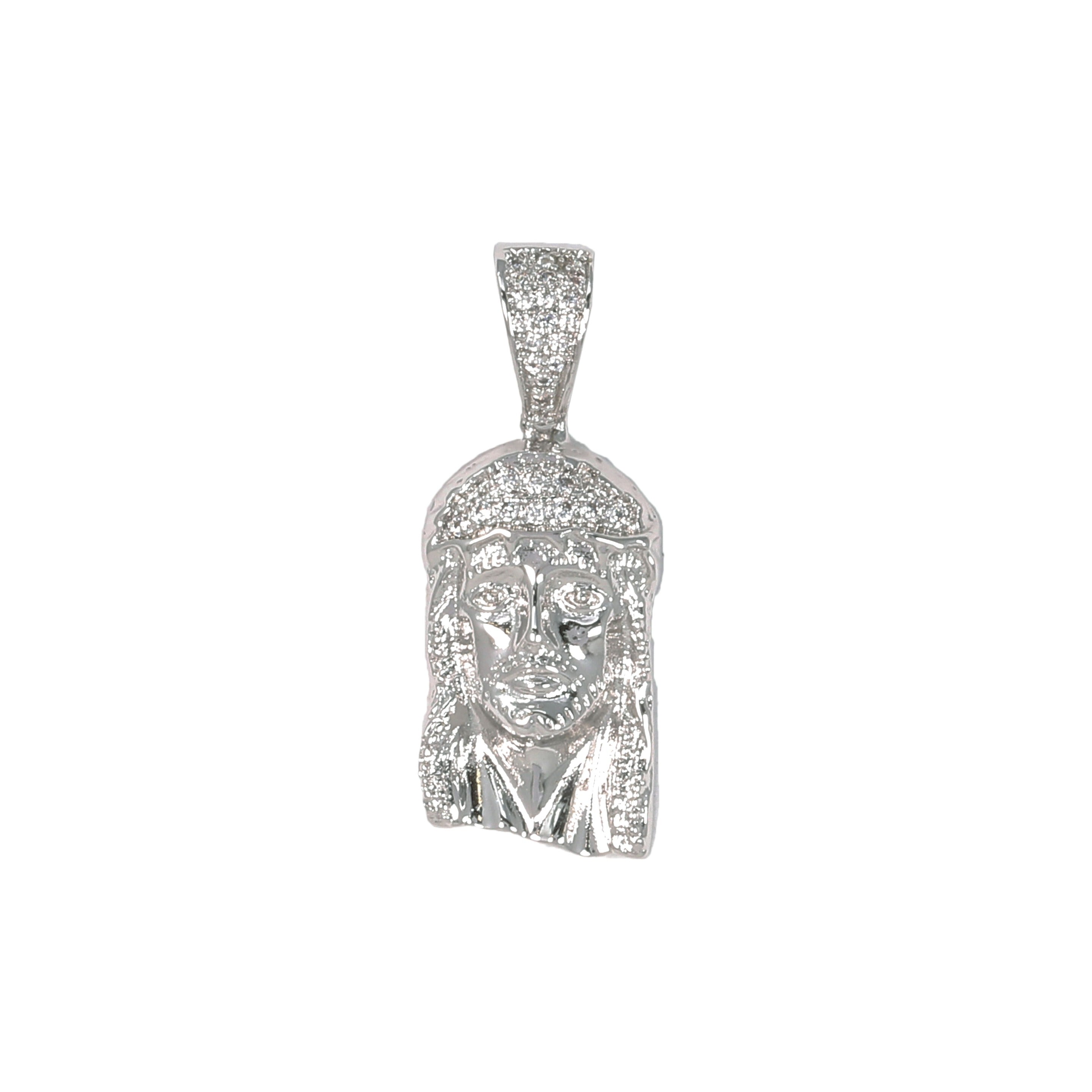 Mini Jesus Iced Mini Cubic Zirconia Pendant - BCH-1013*