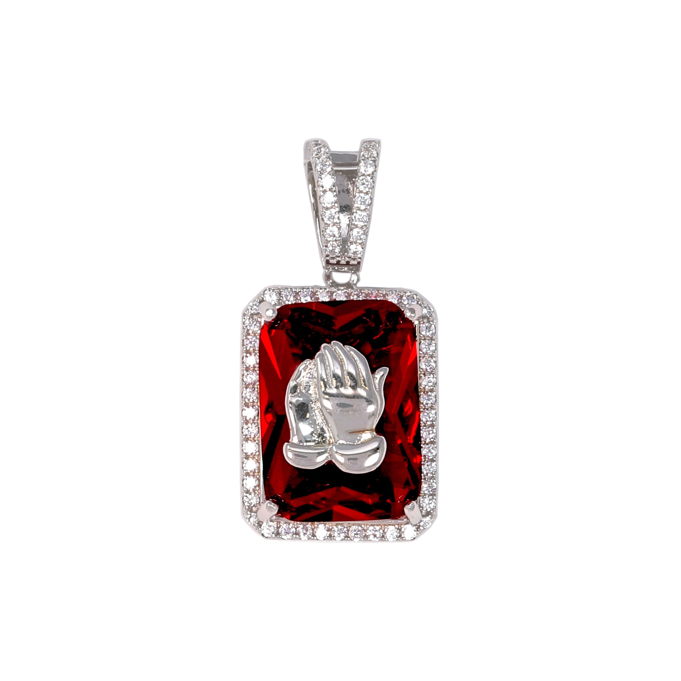 Mini Praying Hands Color Stone Red - BCH-1105*
