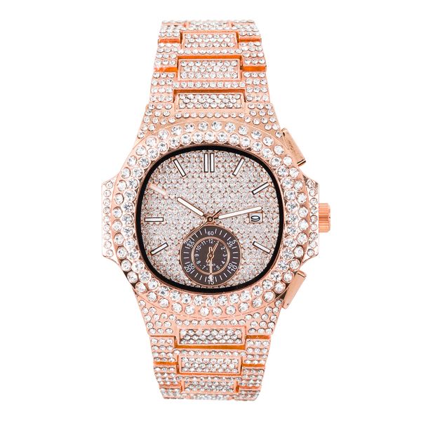 Urban Iced-Out Full Stone Metal Band Watch - 10090B