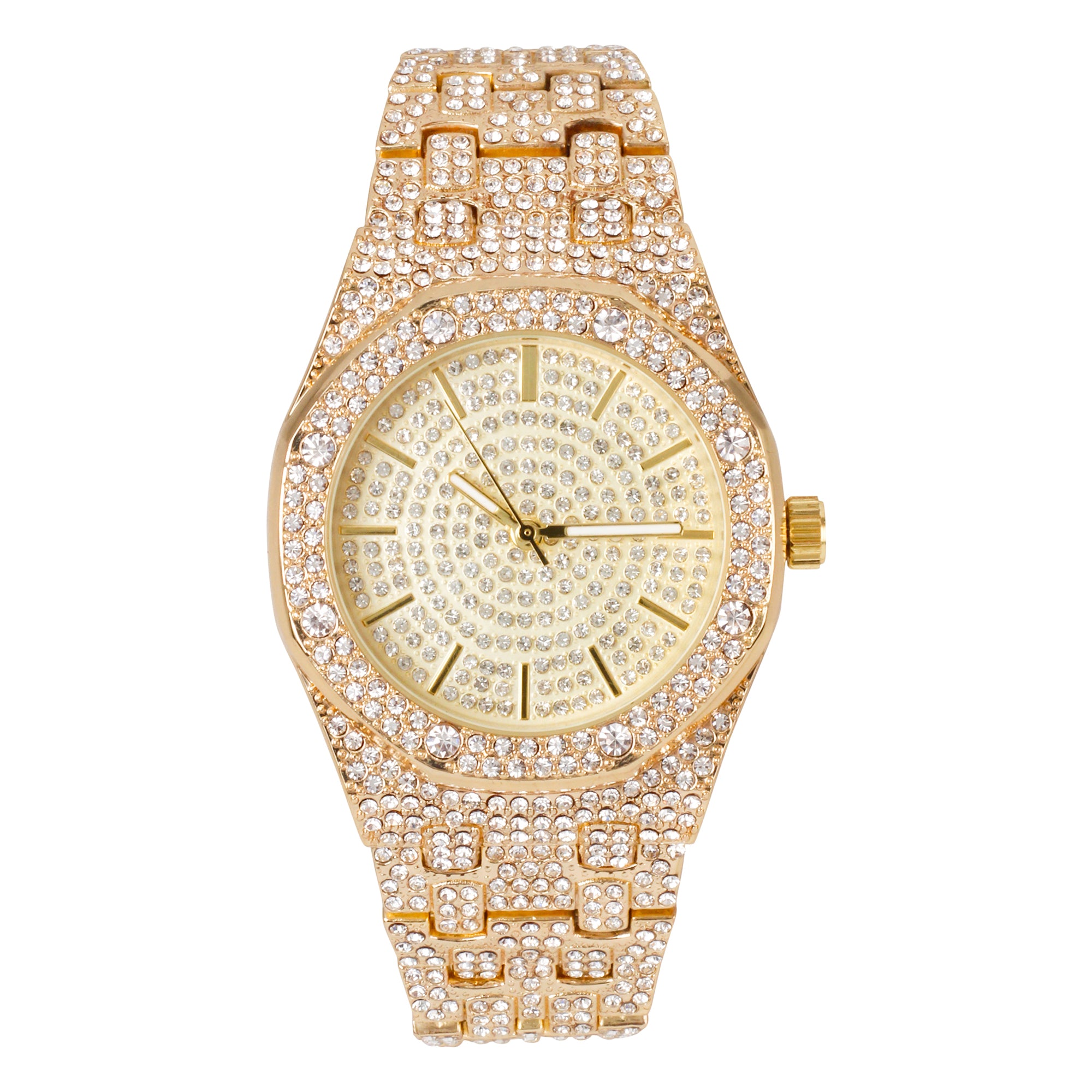 Urban Iced Out 42mm Metal Band Watch - 8651-MB