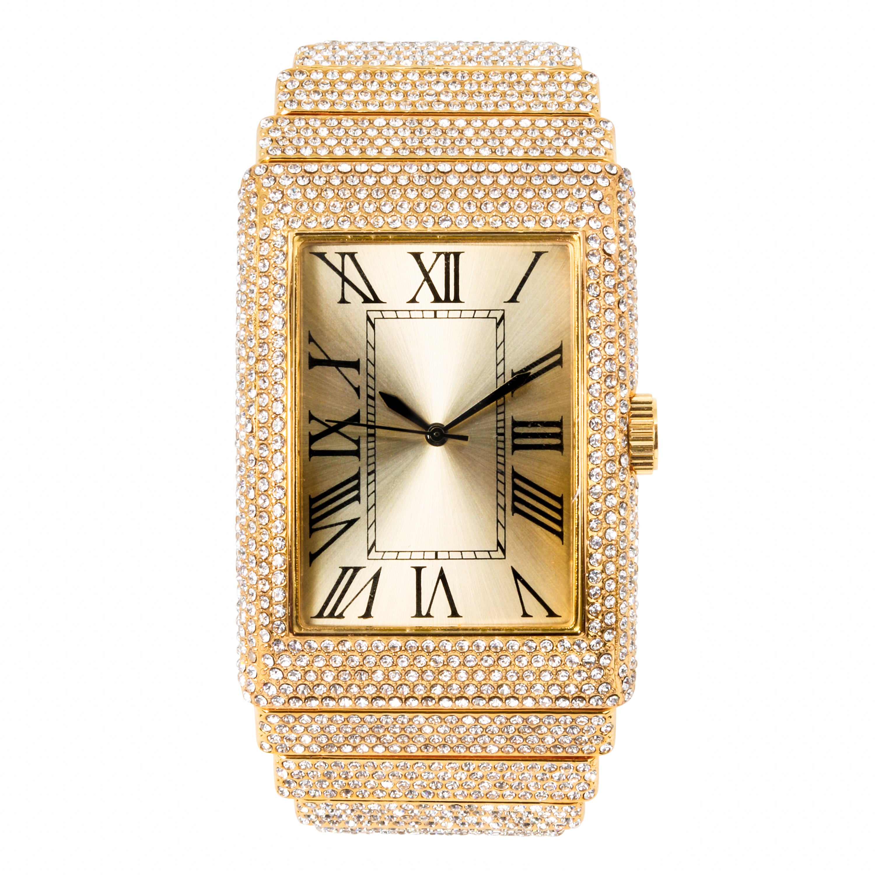 Urban Iced-Out 46mm Chandelier Metal Band Watch - 9832B-MB