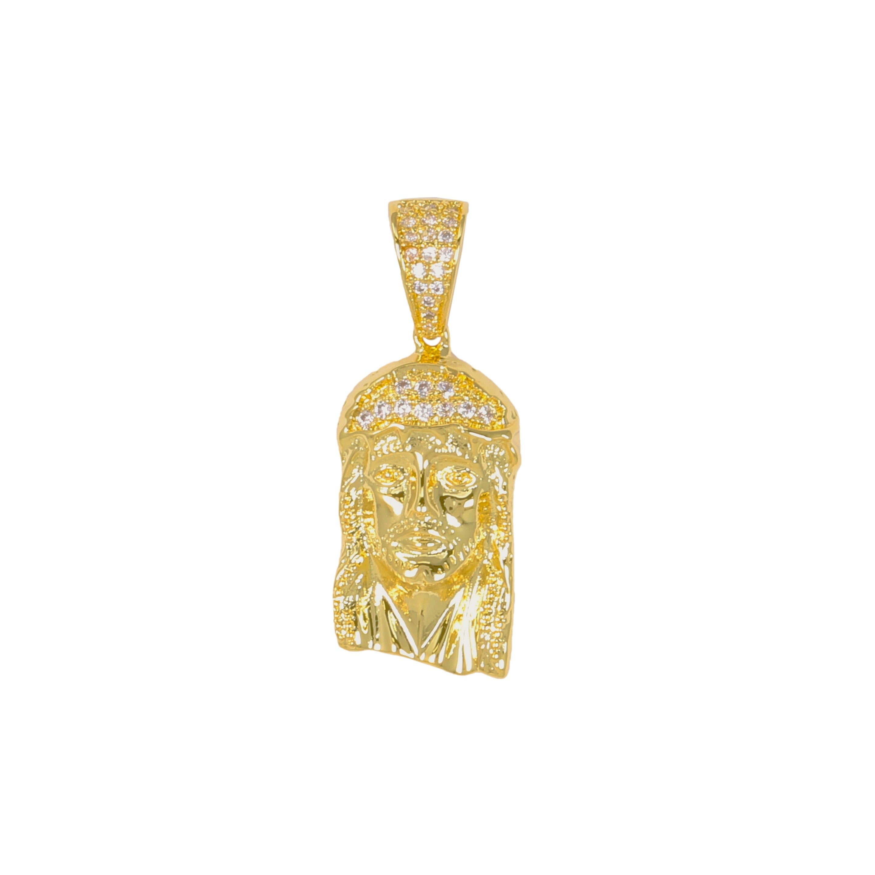 Mini Jesus Iced Mini Cubic Zirconia Pendant - BCH-1013*